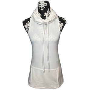 calia by carrie underwood Xtra Small cowlneck sweater xs white sleeveess pocket